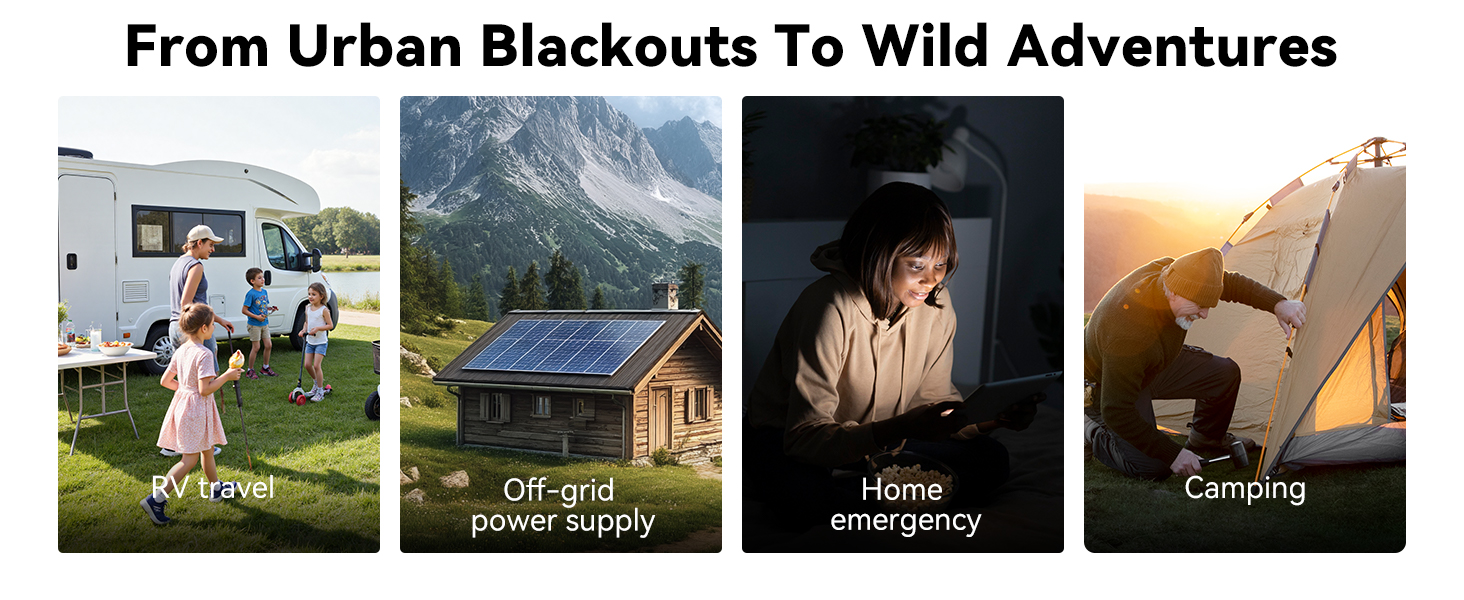 Use Power Queen inverter for RV travel, camping, home emergency backup, and off-grid solar power supply