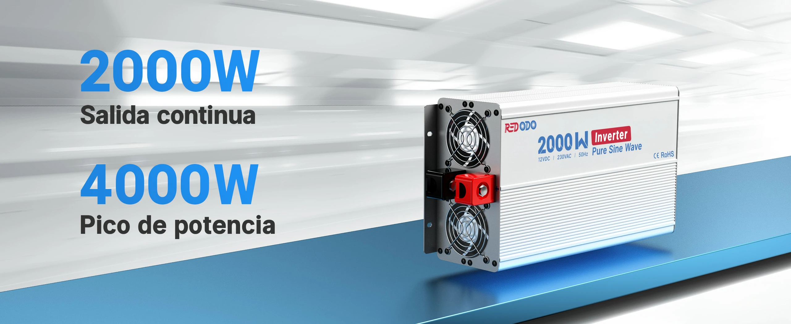 Redodo Inversor de Onda Sinusoidal Pura 2000W - Potencia Continua 2000W Porencia Pico 4000W