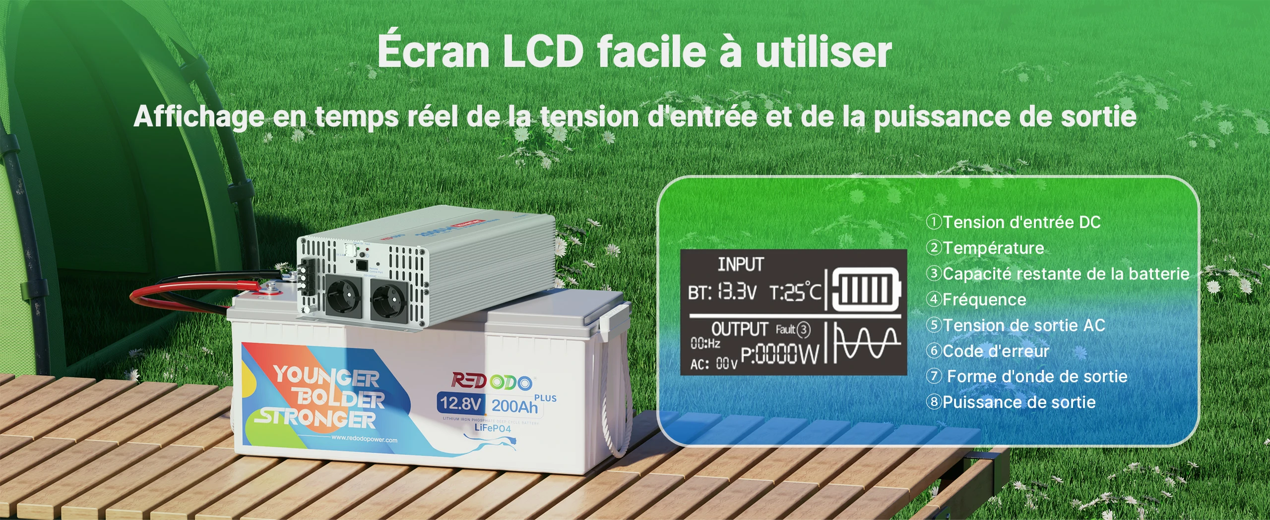 Onduleur 2000W Écran LCD
