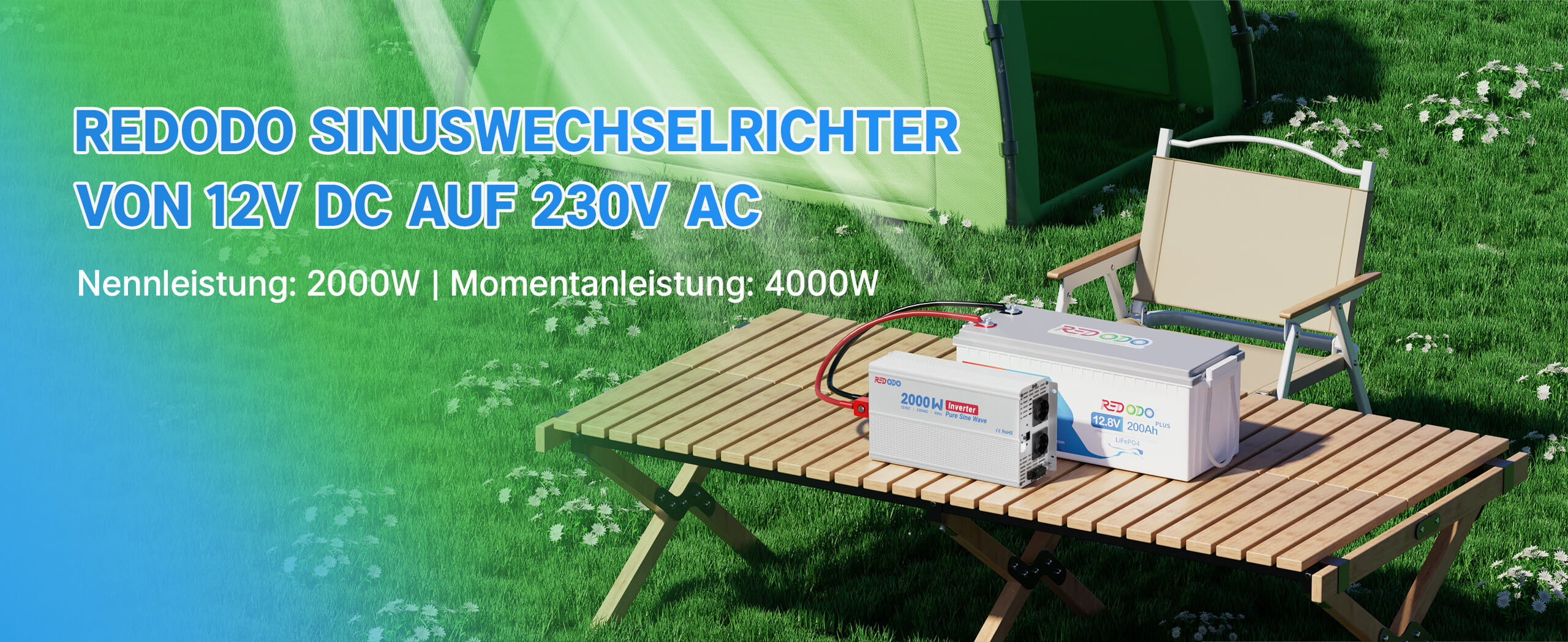 Redodo 2000W Reiner Sinus Wechselrichter