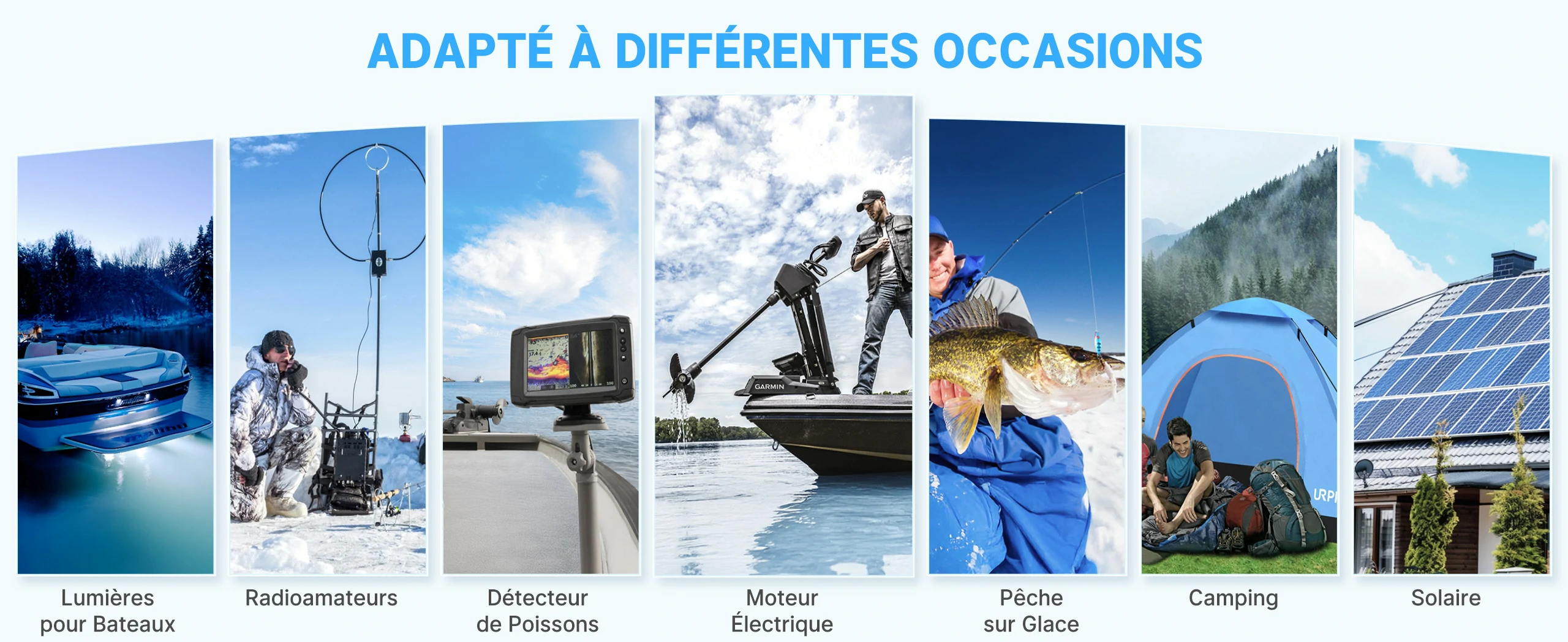 12V 50Ah Batterie LiFePO4 avec Bluetooth Moteur Électrique