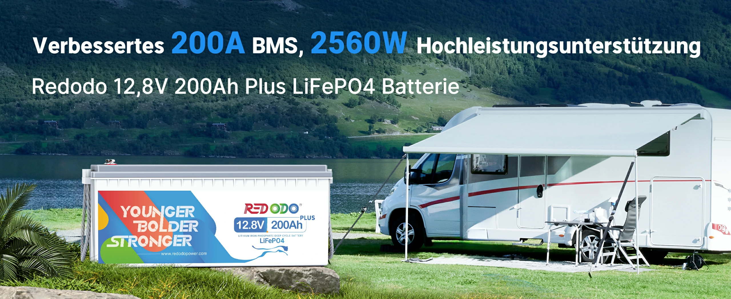 12V200Ah Plus Batterie