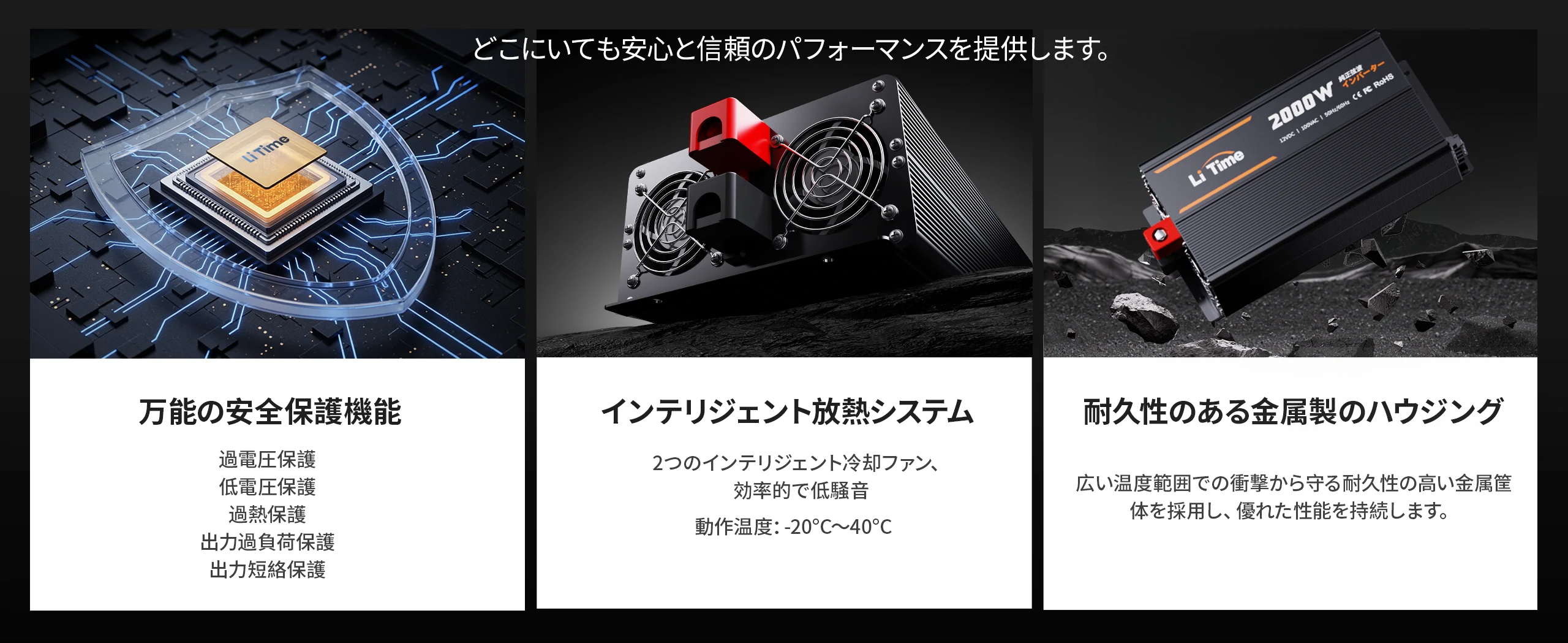 安全性と耐久性に優れたDC AC インバータ 正弦 波モデル