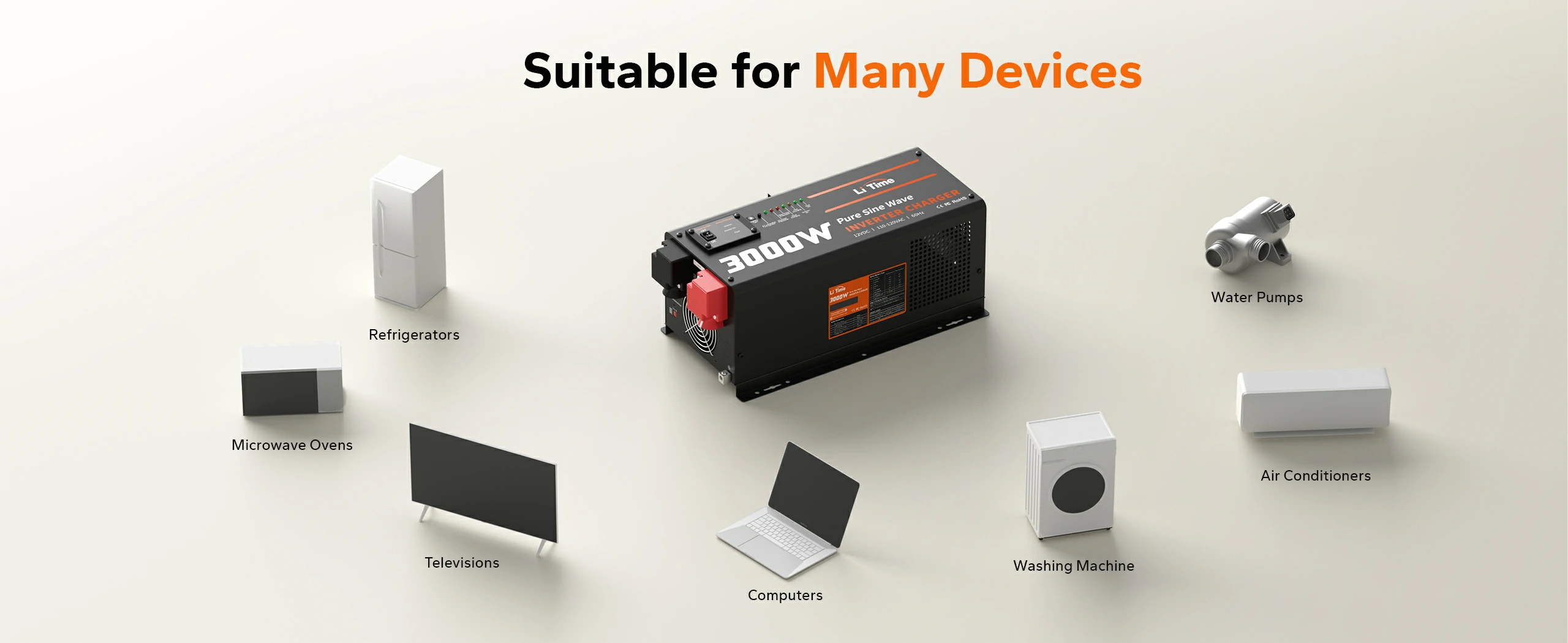 litime 3000 watt inverters convert for many devices