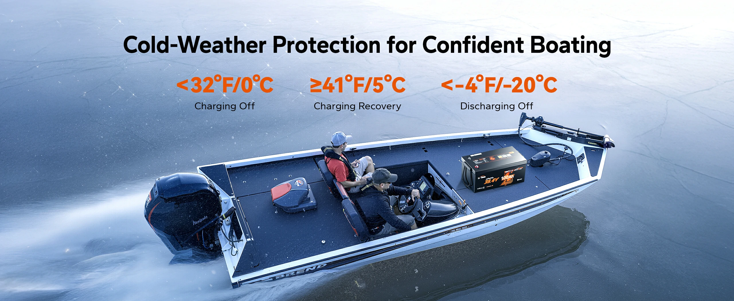 low-temp cut-off protection feature of LiTime lithium 36v marine battery 