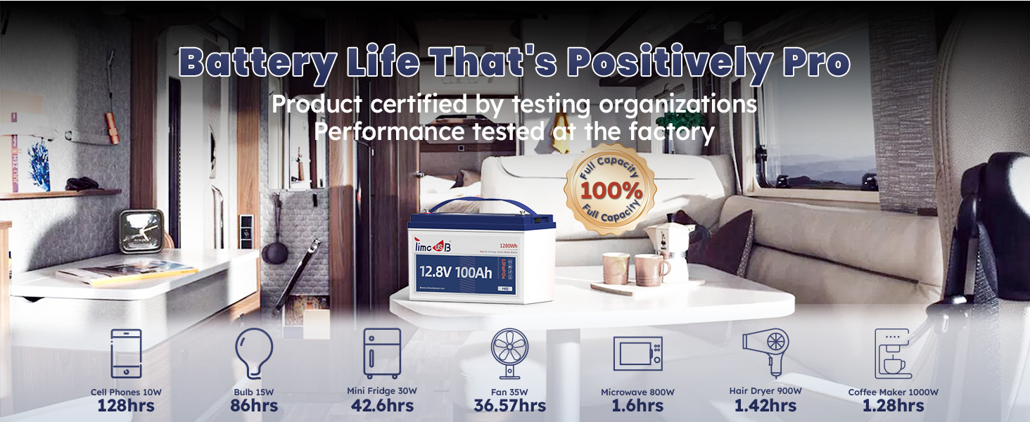 Timeusb 12V 100Ah LiFePO4 Battery Pro