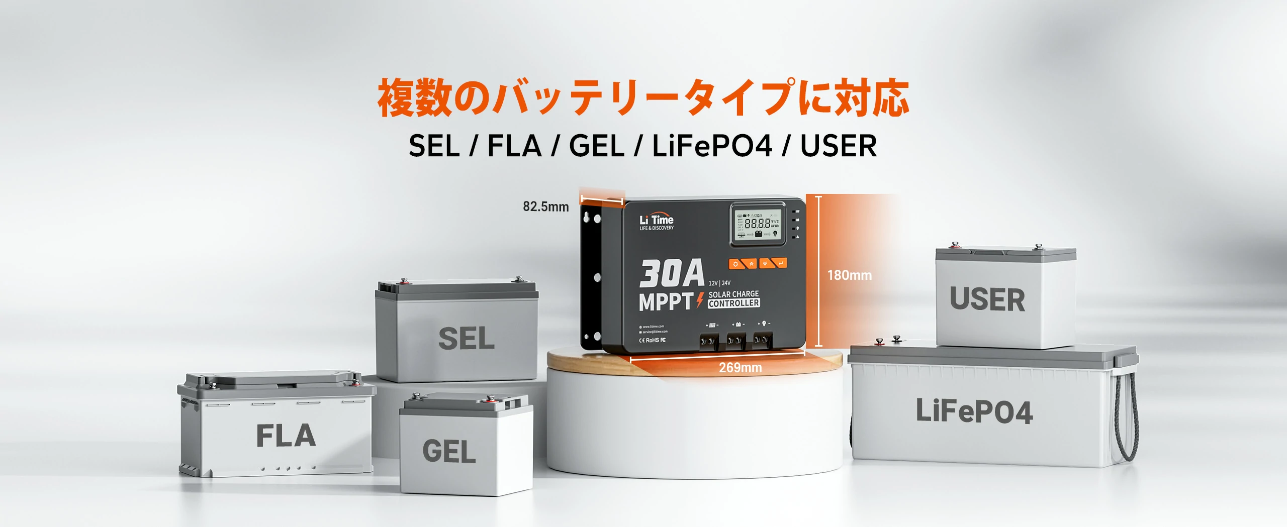 システム管理が便利なMPPTソーラーチャージコントローラー