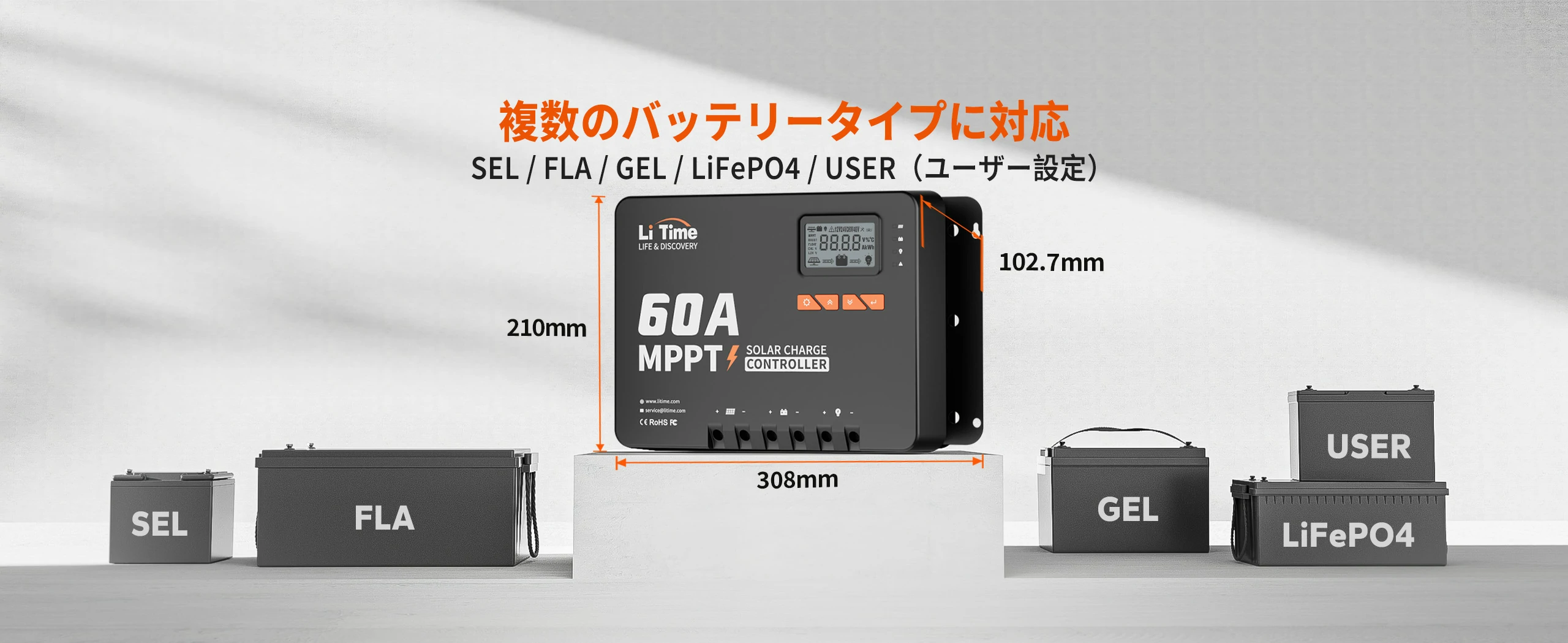 LiTime 60A MPPT チャージコントローラーのBluetooth接続 おすすめ