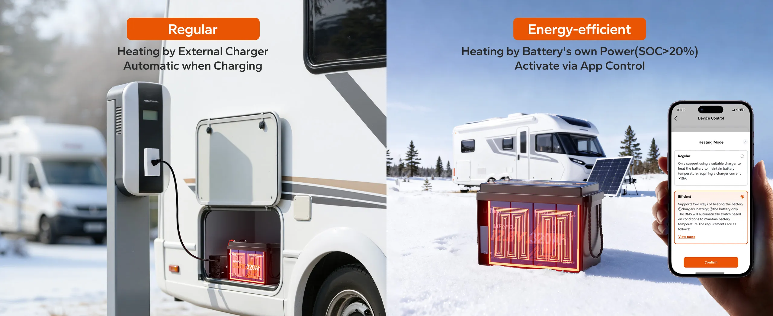 litime 12v 320ah lifepo4 battery self heated by litime bluetooth app