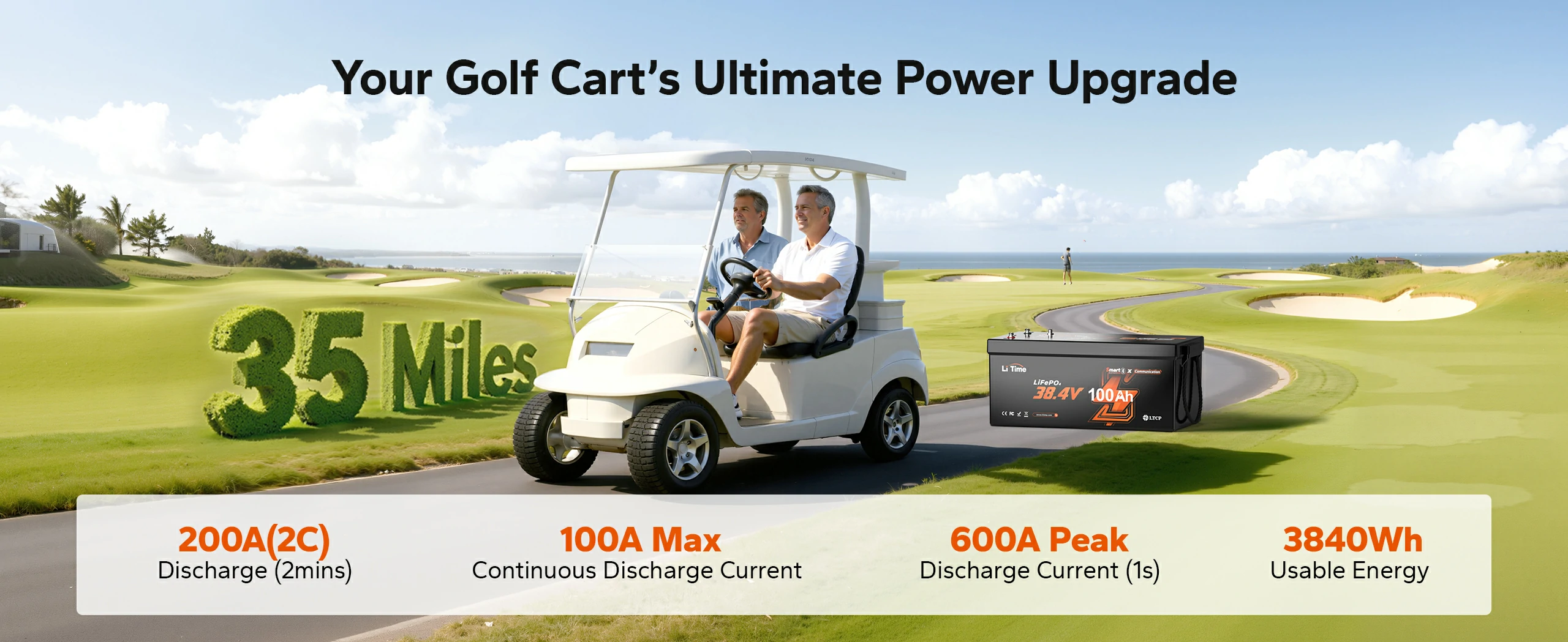 upgrade litime Best 36V lithium battery for golf cart