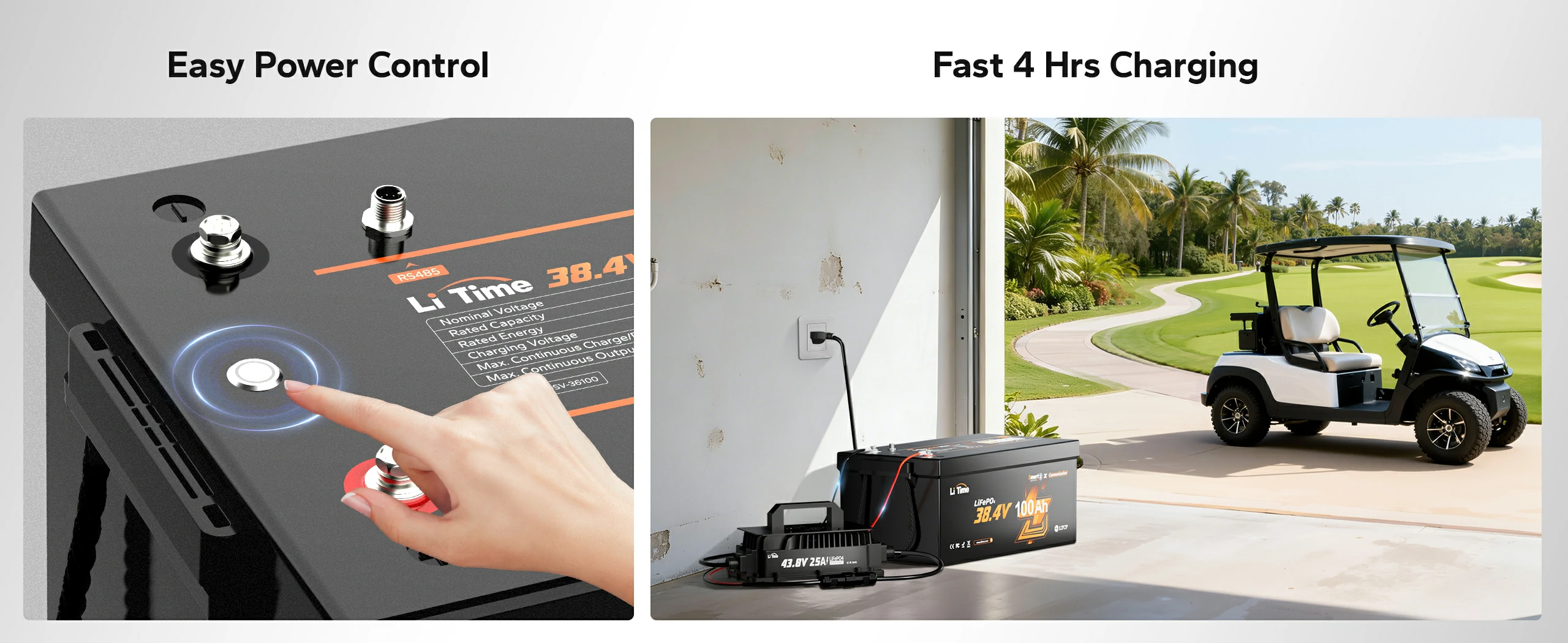 litime 36Volt  lithium battery for golf cart  fast 4hours charging