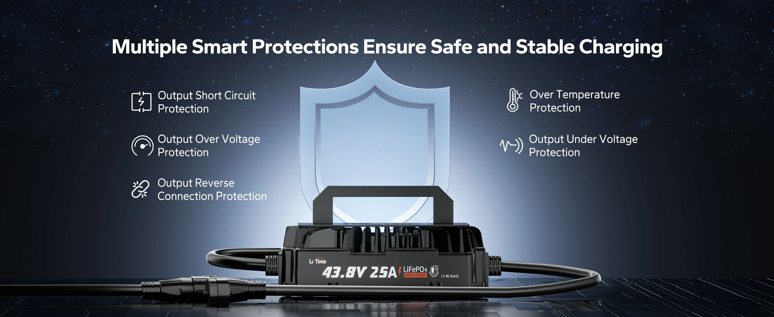 smart 36v battery lifepo4 lithium charger