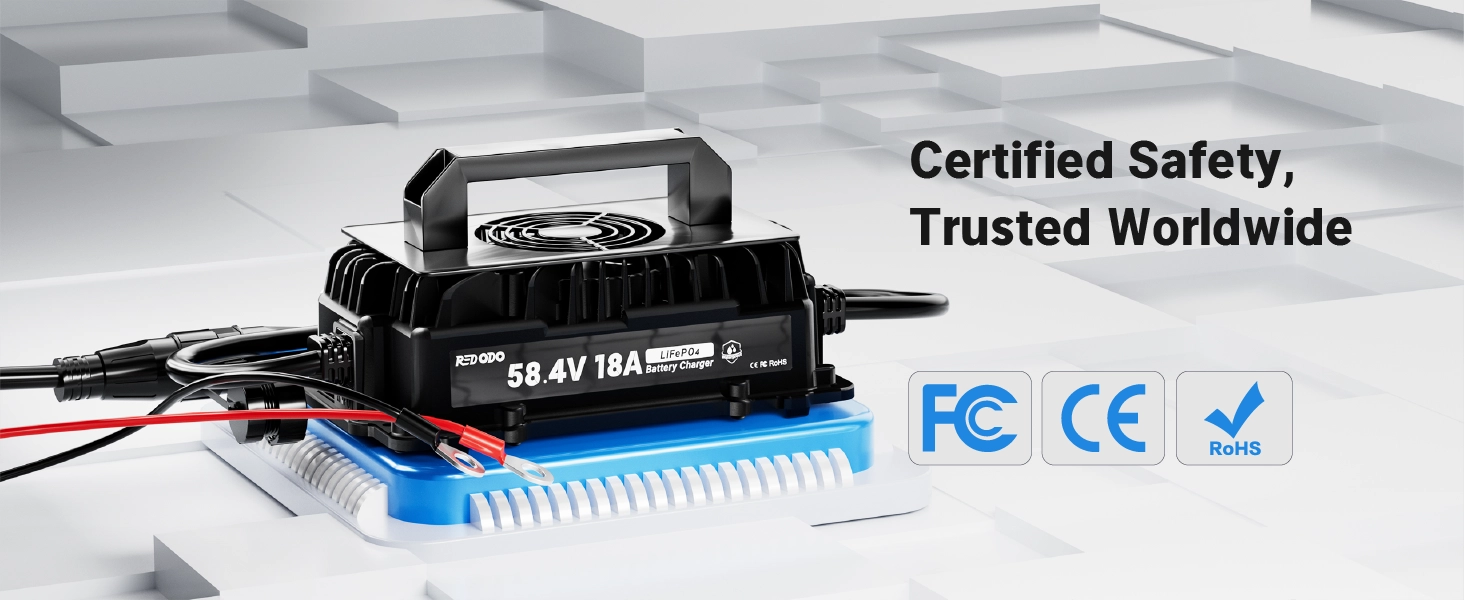 58.4V 18A LiFePO4 Battery Charger safety