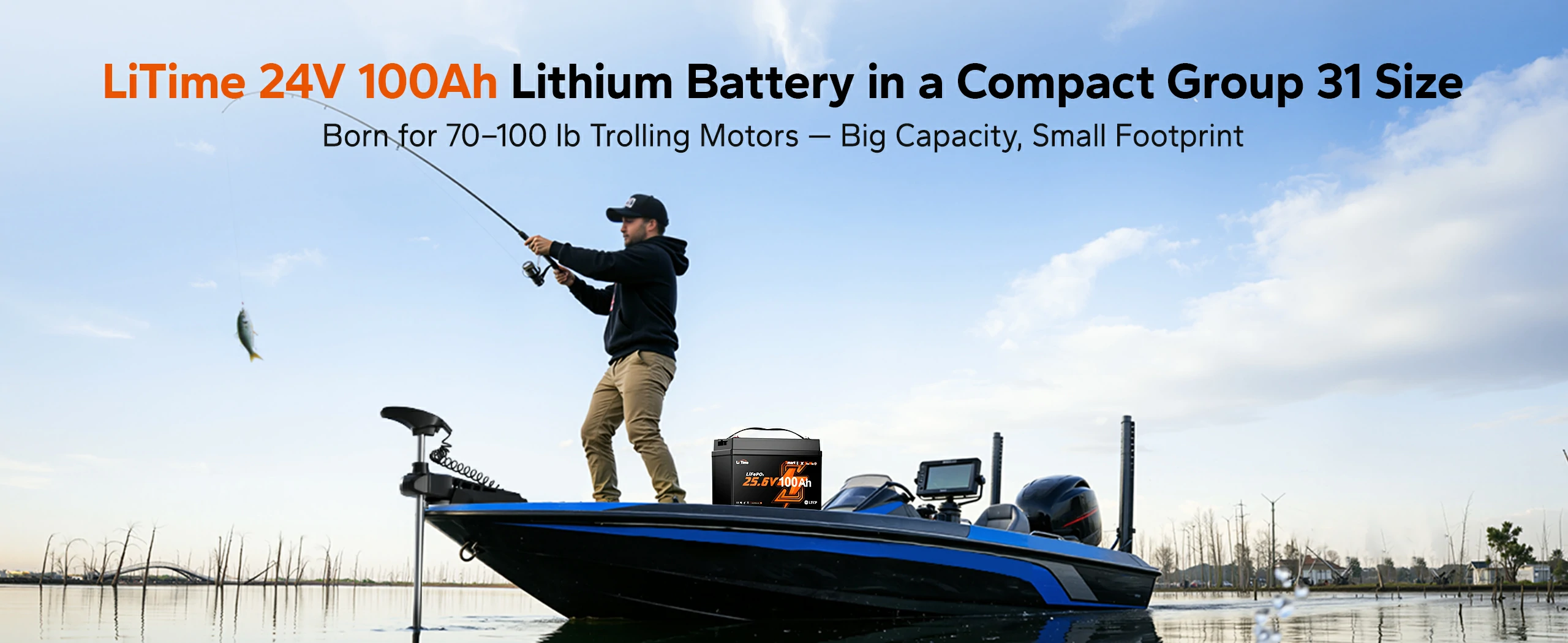 litime 24v 100ah marine lithium battery​ in a compact group 31 size