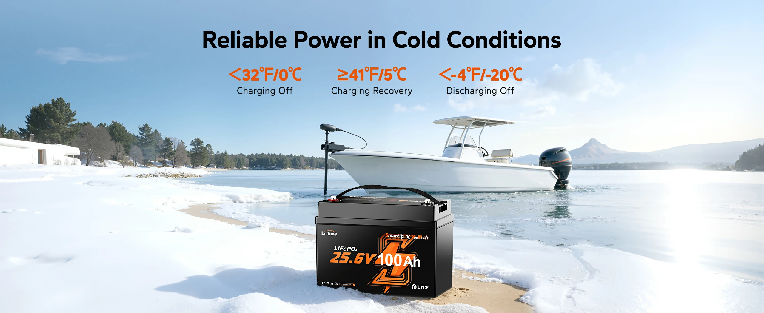 litime 24v 100ah group 31 marine battery used for cold weather