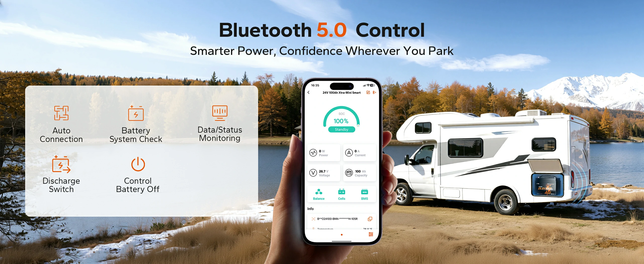 litime 24v 100ah group 31 rv battery with bluetooth 5.0 control