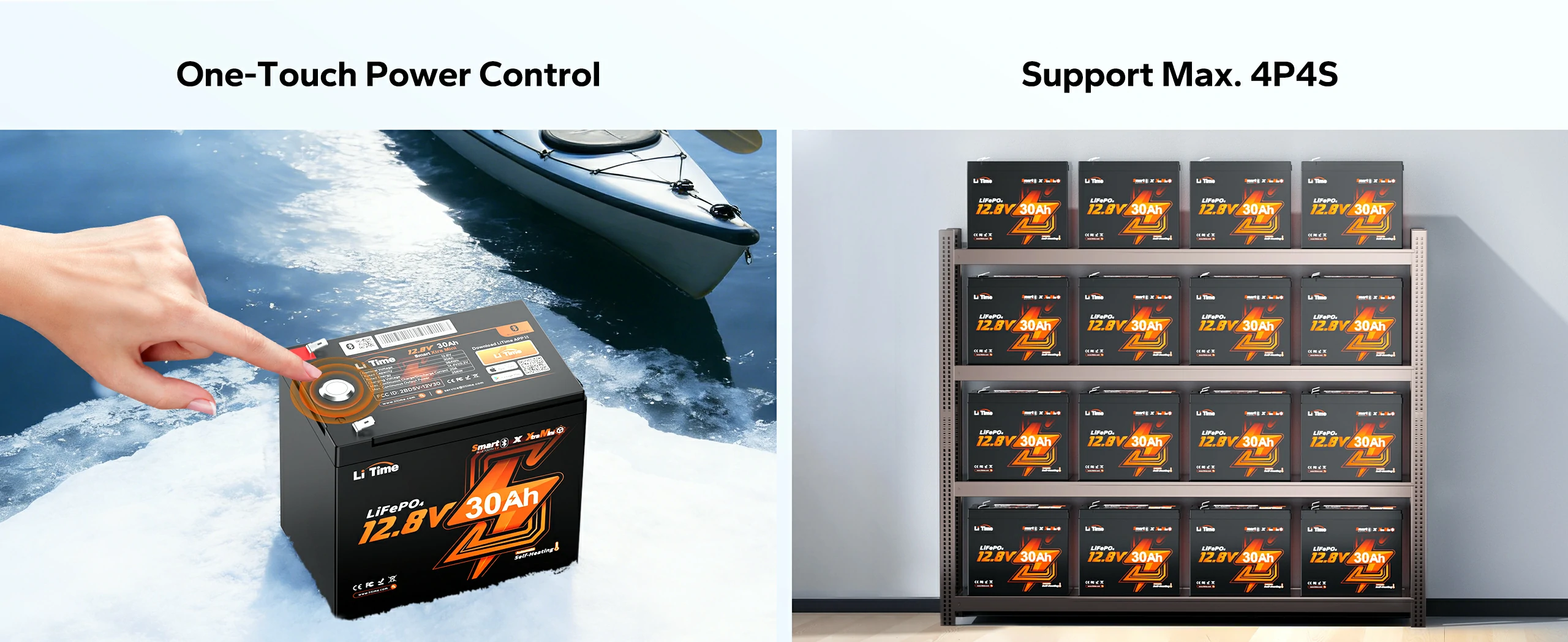 litime best lithium battery for ice fishing with power control and support 4P4S