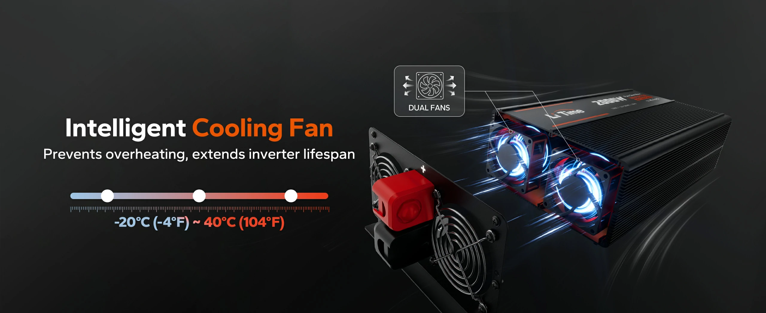 best 2000 watt power inverter with intelligent cooling fan