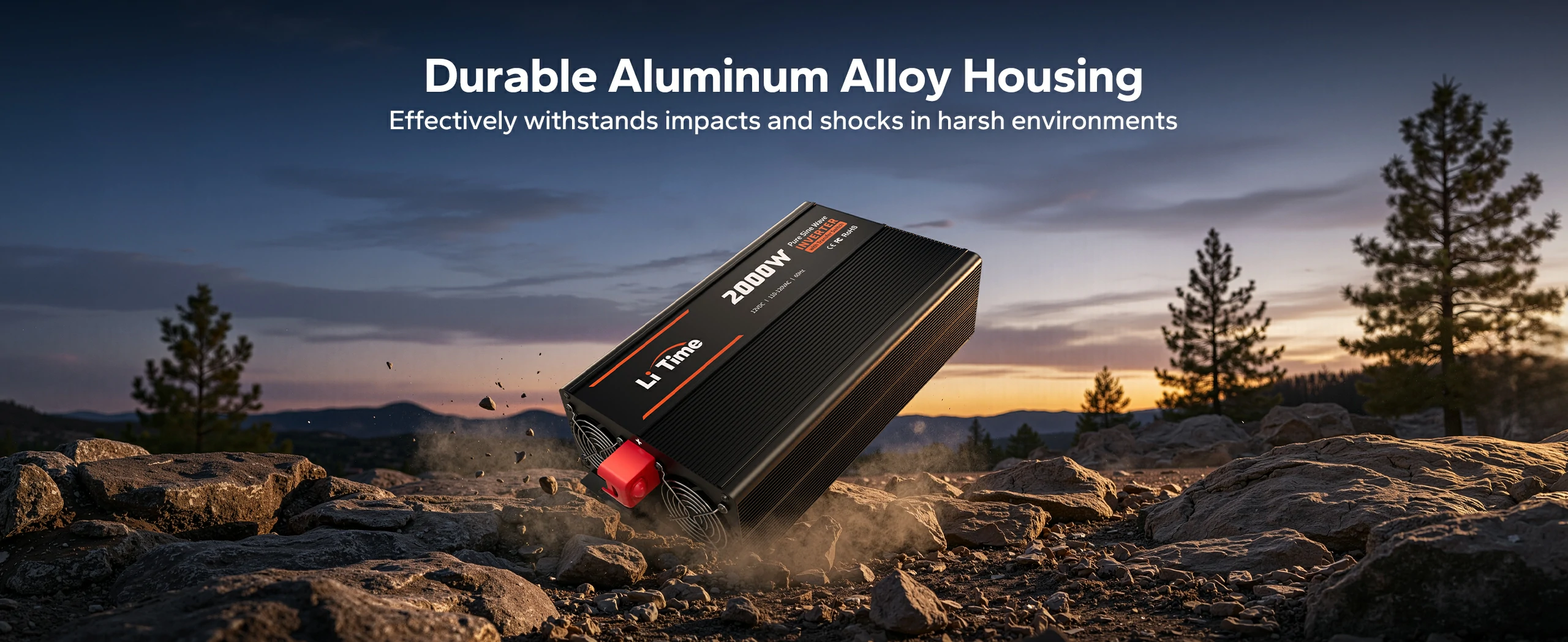 litime 2000 watt power inverter built in durable aluminum alloy housing