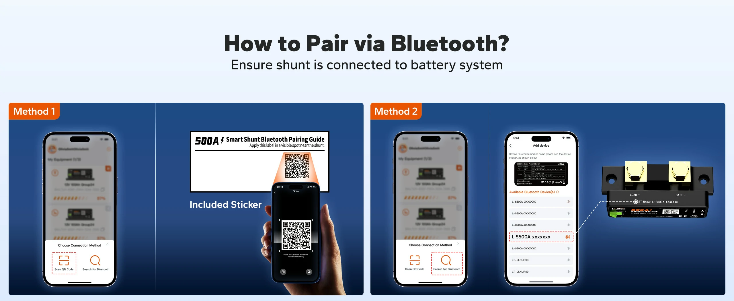 litime 500a battery shunt via bluetooth