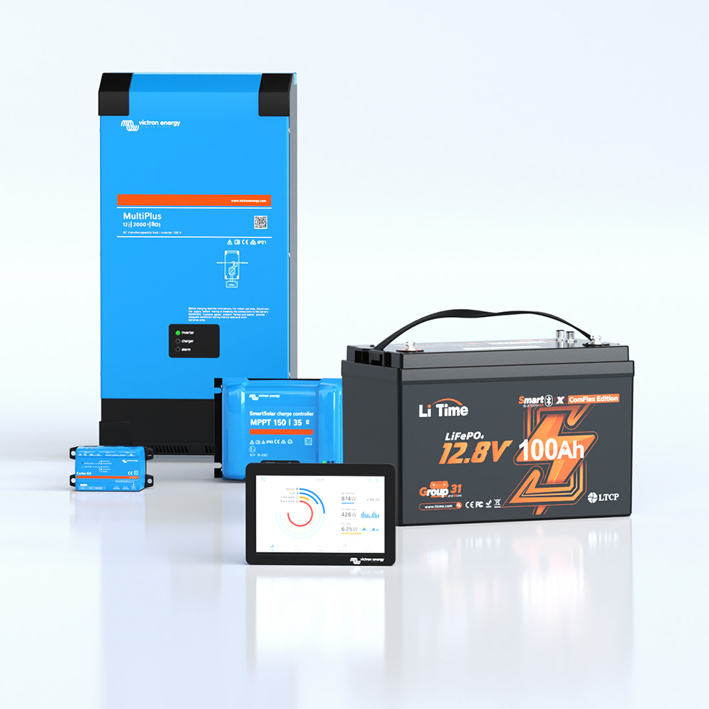 Litime Batterie Lifepo4 12V 100A Smart Comflex Plug And Play Compatible Victron
