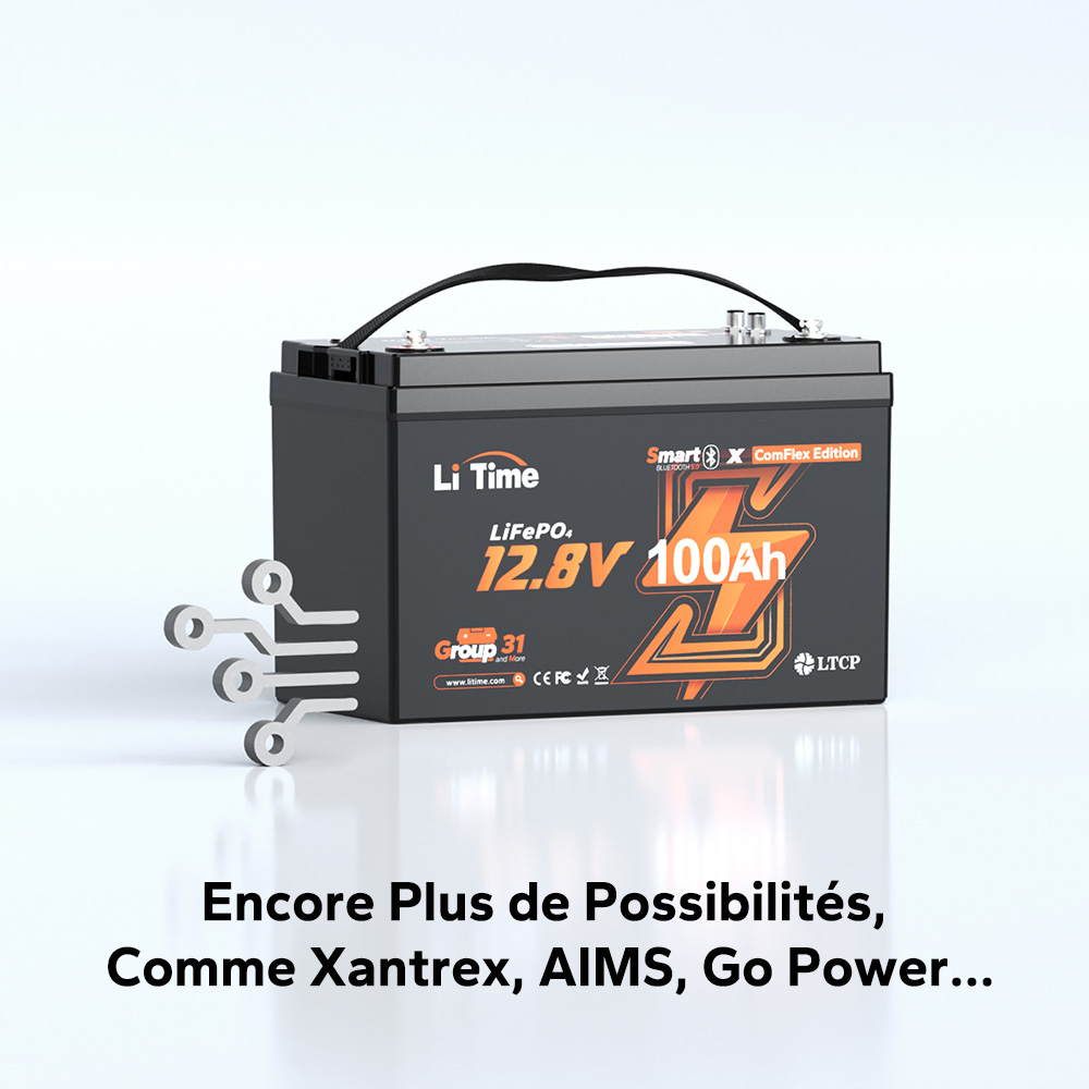 Litime Batterie Lifepo4 12V 100A Smart Comflex Mise À Jour OTA