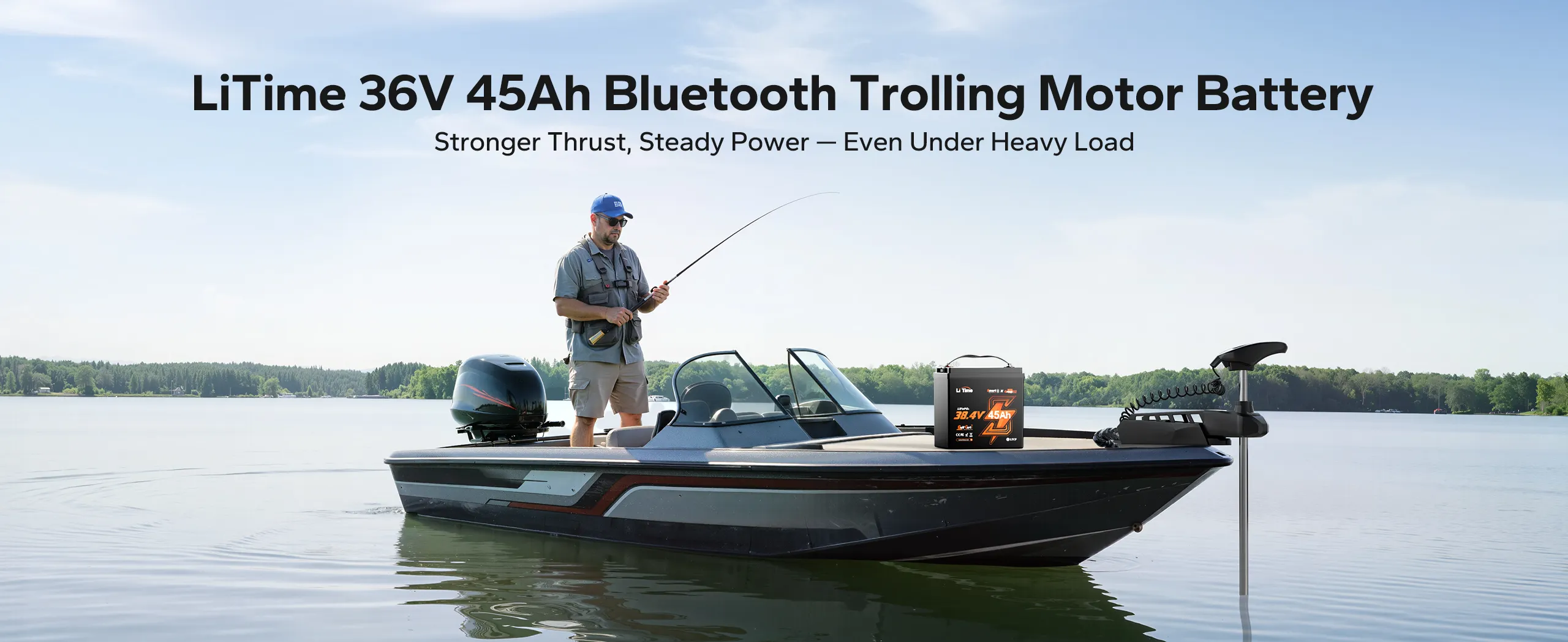 Bluetooth 5.0 monitoring for LiTime 36V lithium trolling motor battery