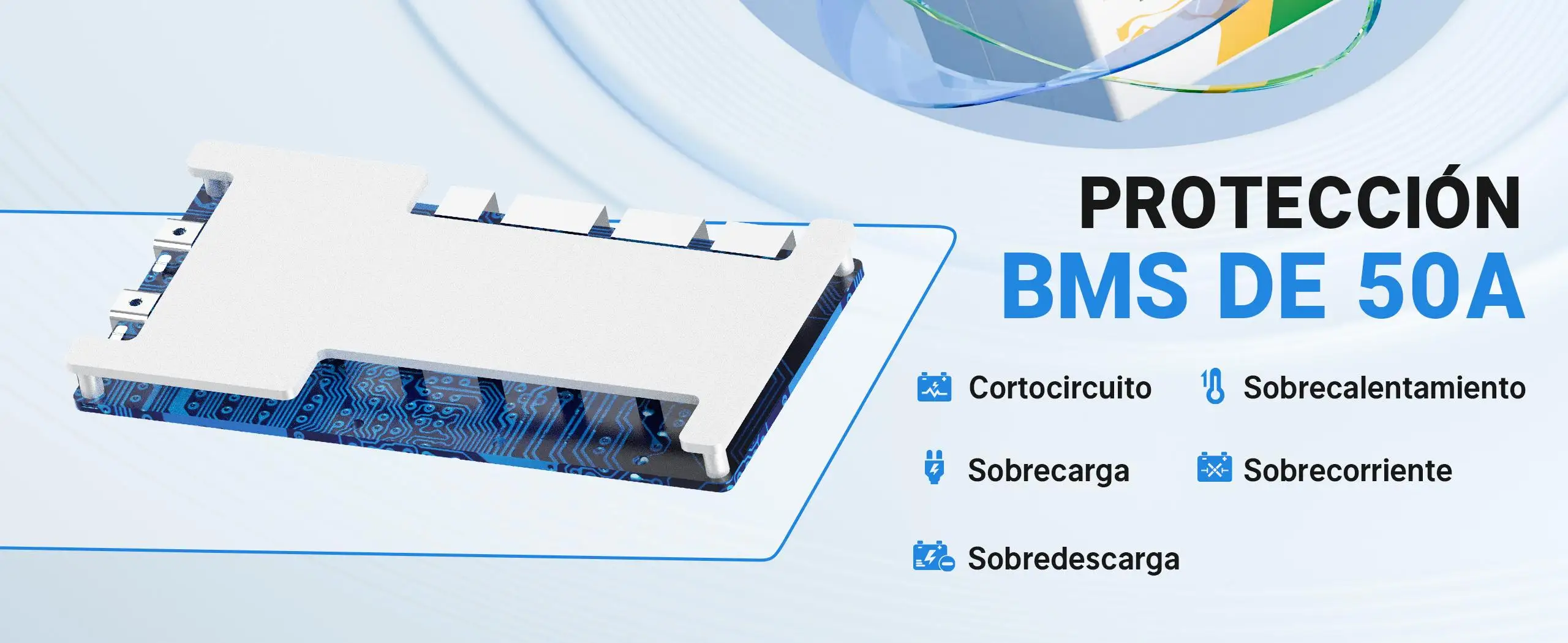 Redodo Batería LiFePO4 12V 50Ah Pro Protección BMS de 50A