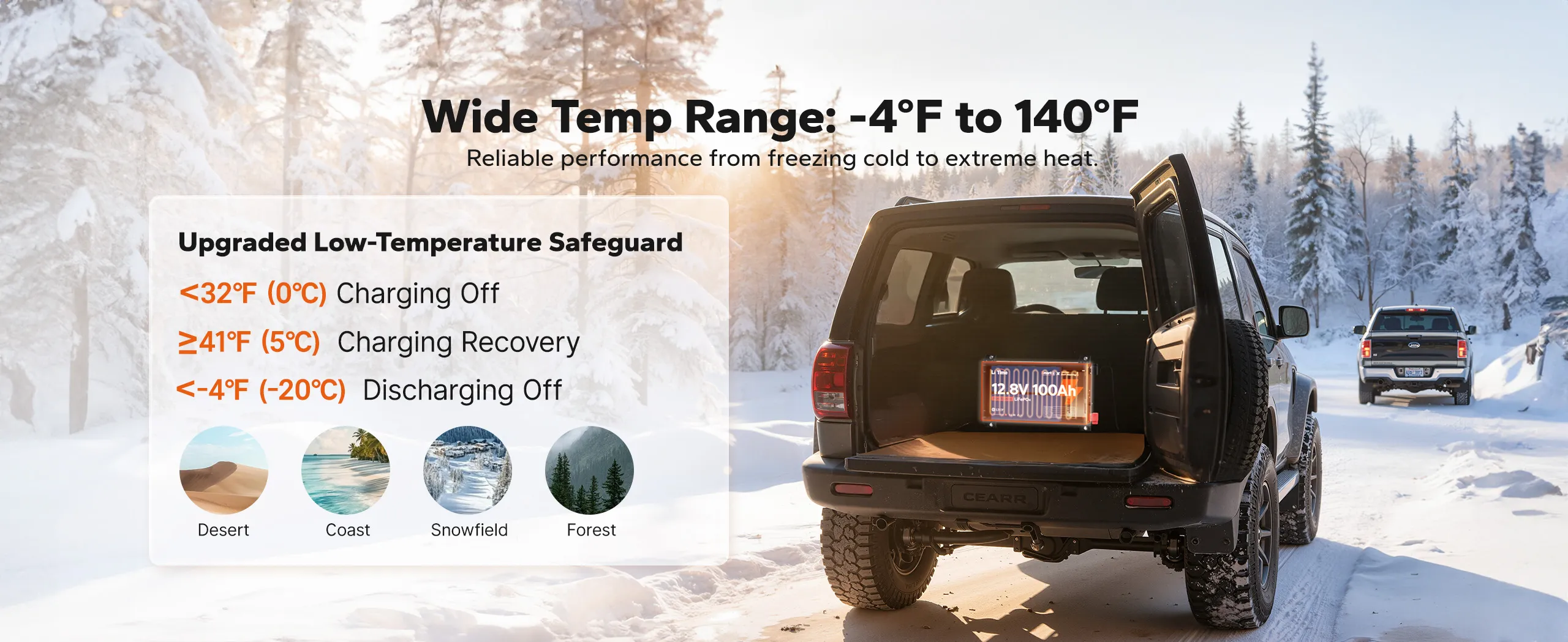 litime 12v 100ah slim lifepo4 battery delivers raliable performance from freezing clid to extreme heat