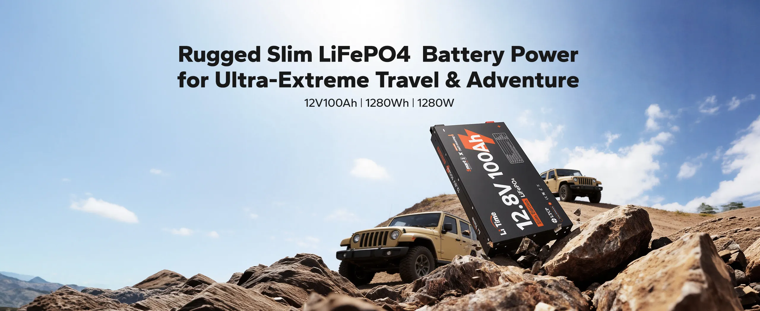 litime 12v 100ah slim battery fro ultra extreme travel and adventure