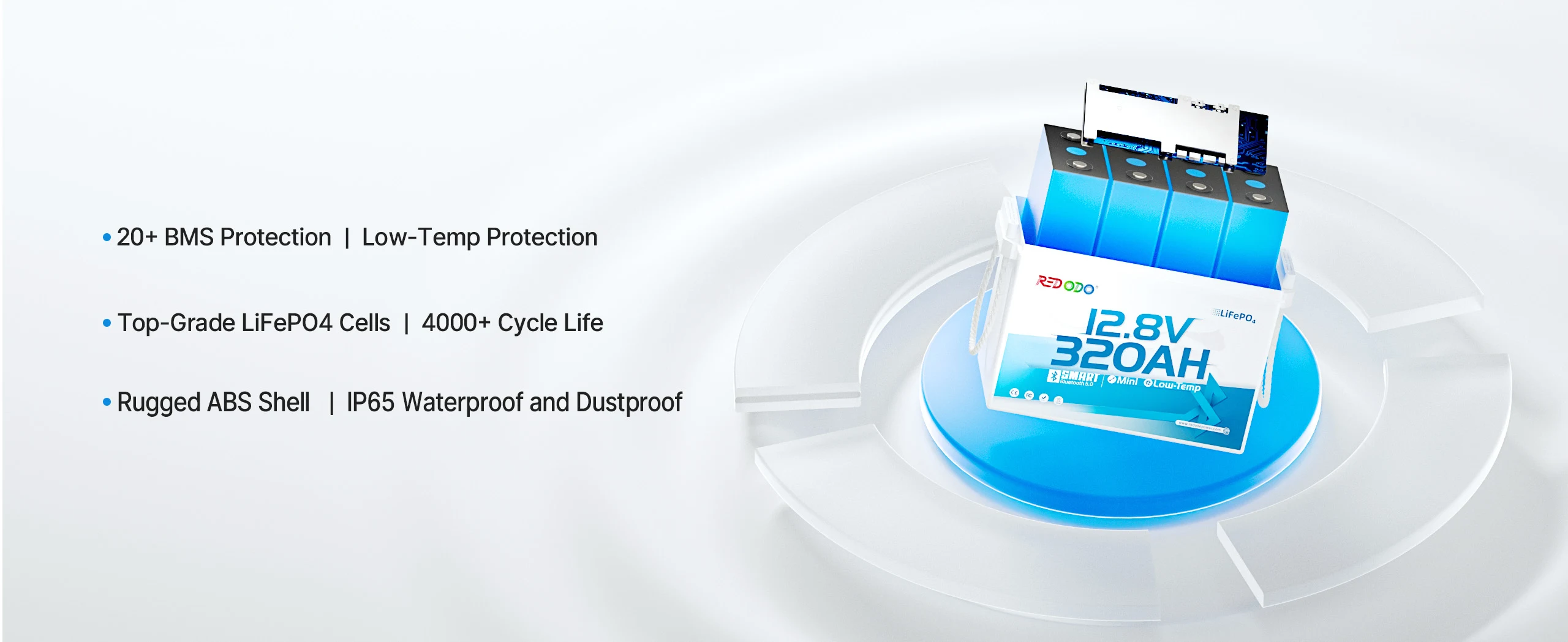Technical parameters of Redodo 12V 320ah LiFePO4 lithium battery