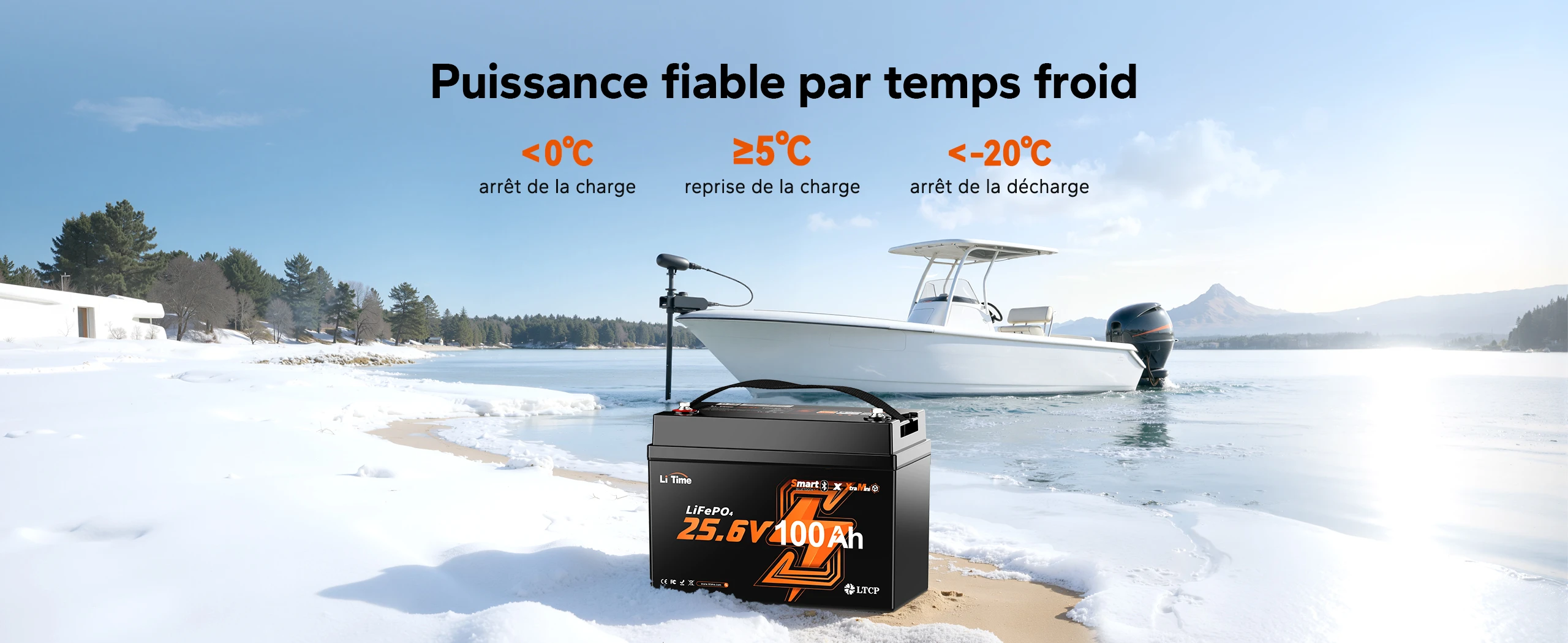 Batterie LiFePO4 24V 100Ah xtra-mini avec protection automatique contre les basses températures