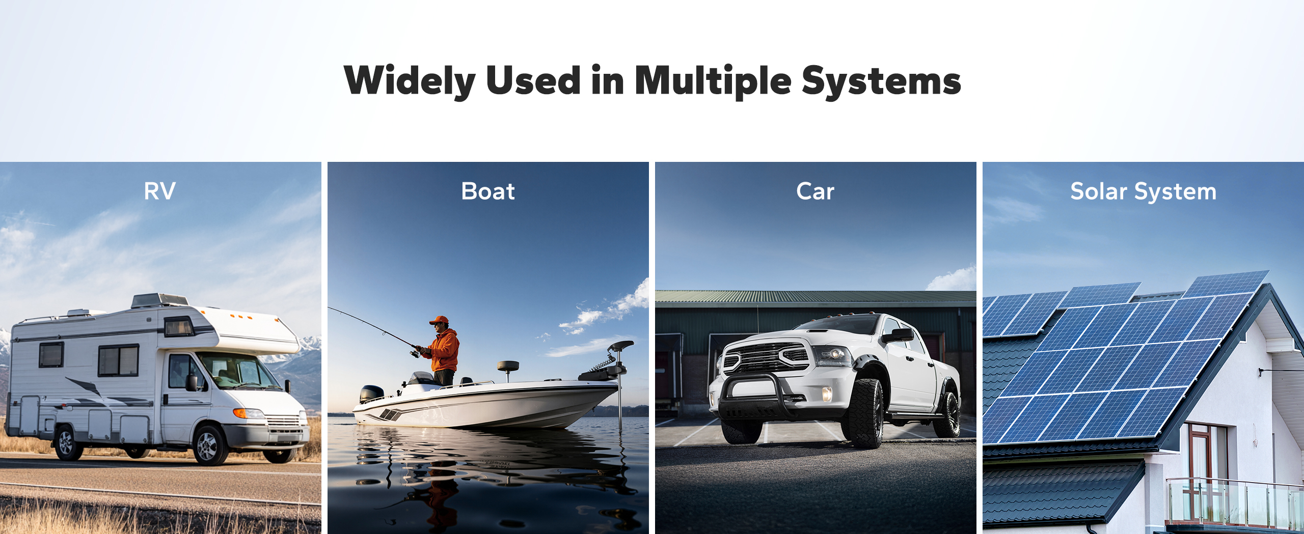 Widely Used in Multiple Systems: RV, Boat, Car, Solar System