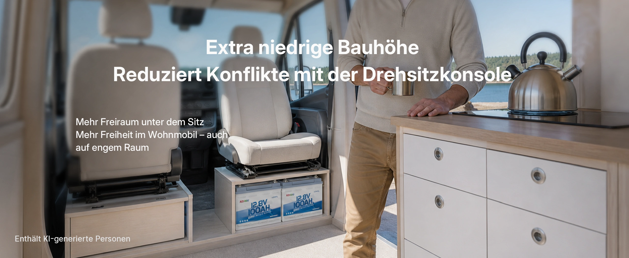 Redodo 12V 100Ah H168 LiFePO4 Batterie  erhaelt mehr Raum  unter dem Sitz fuer Ducato
