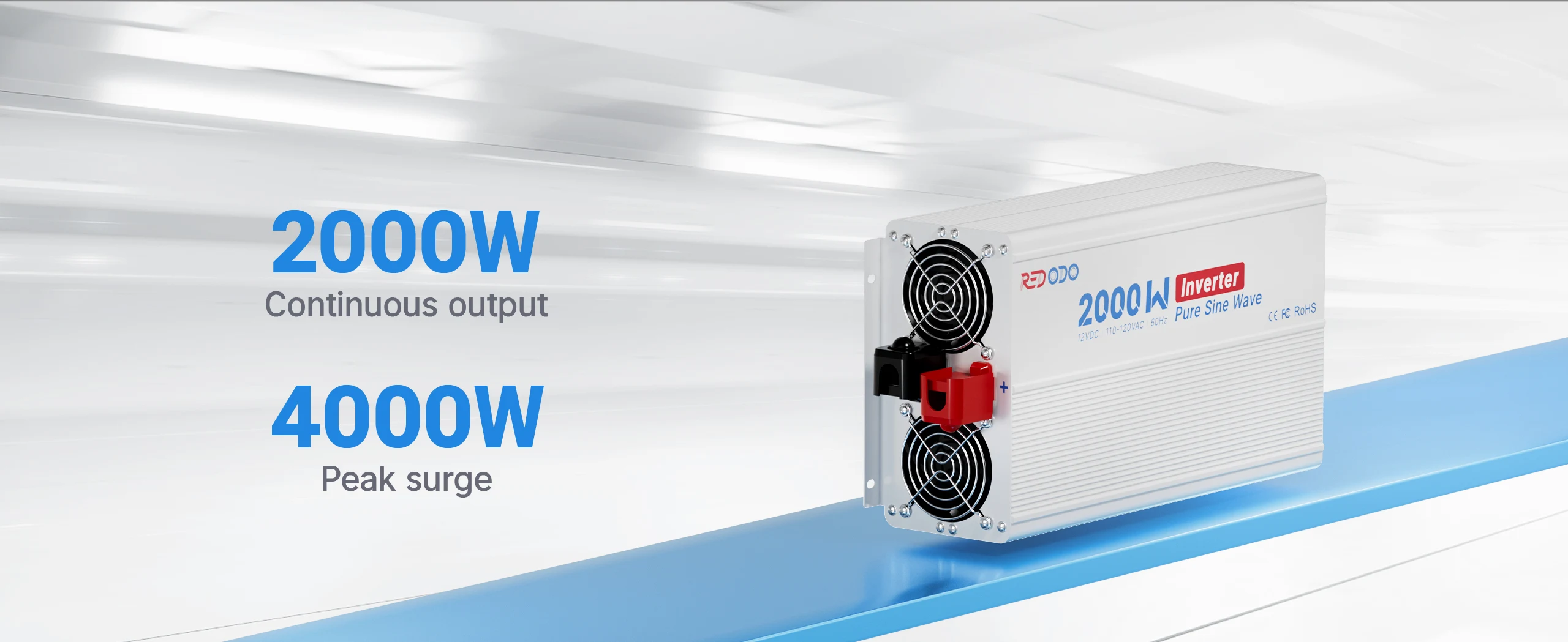 Redodo 2000W Pure Sine Wave Inverter with 2000w continuous output & 4000w peak surge