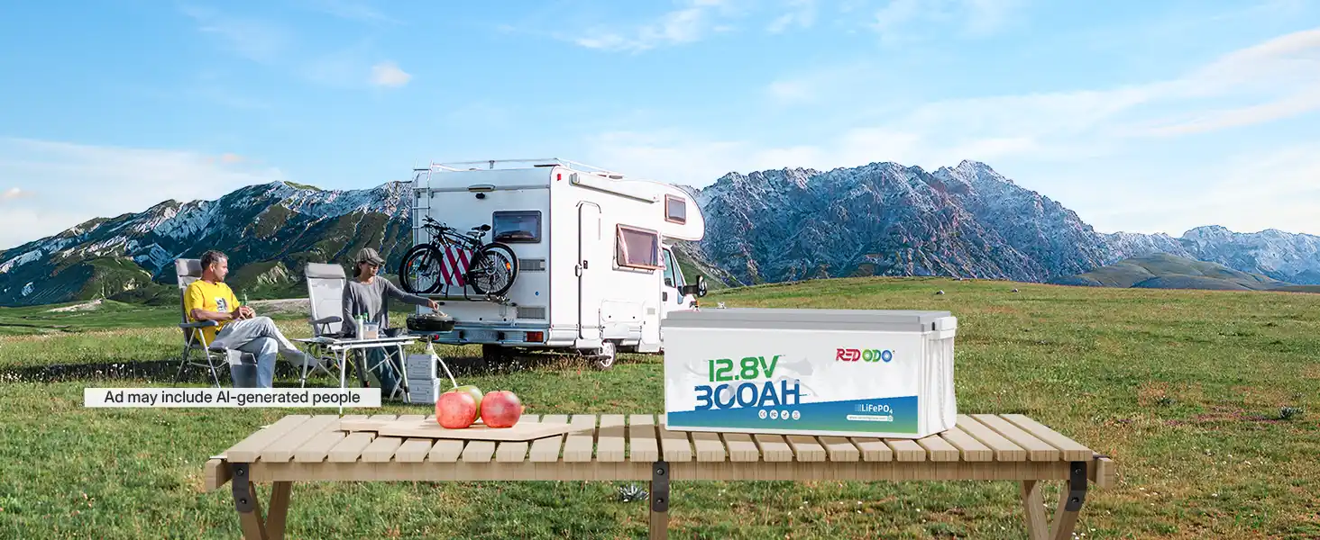 Redodo 12V 300 amp hour lithium battery for RV camping