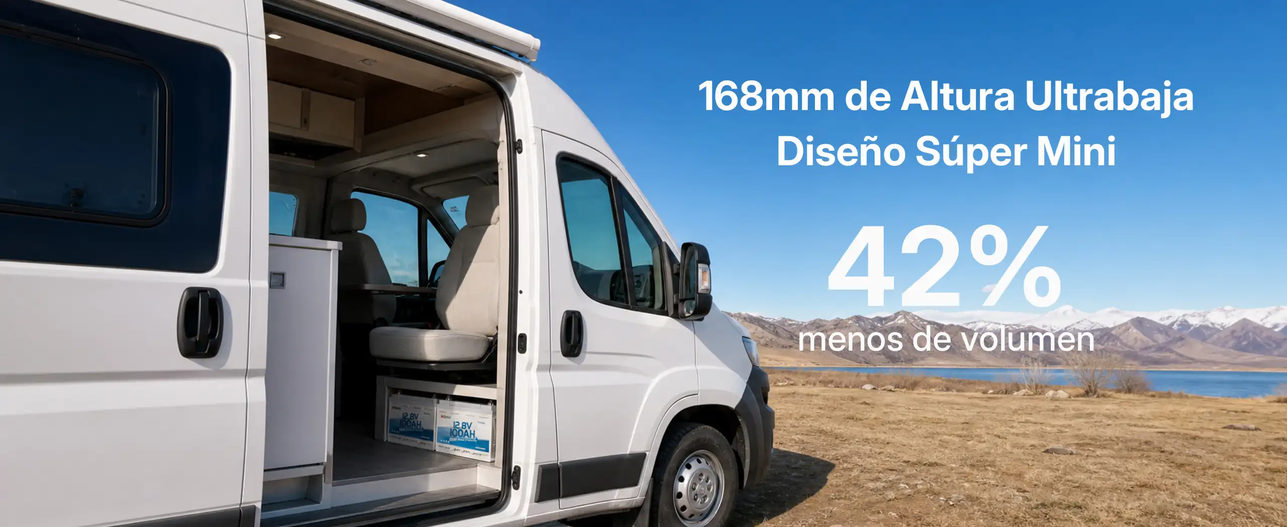 Redodo baterÍa de litio 12V 100Ah H168 con Bluetooth diseño súper mini