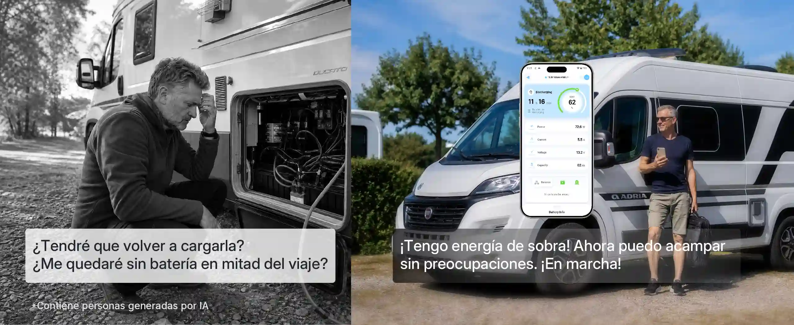 Redodo baterÍa LiFePO4 Bluetooth 12V 100Ah H168 con app desde móvil controlando el estado