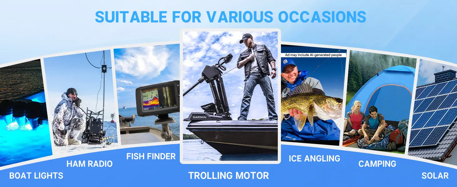 wide marine applications of Redodo 12V 50Ah trolling motor battery