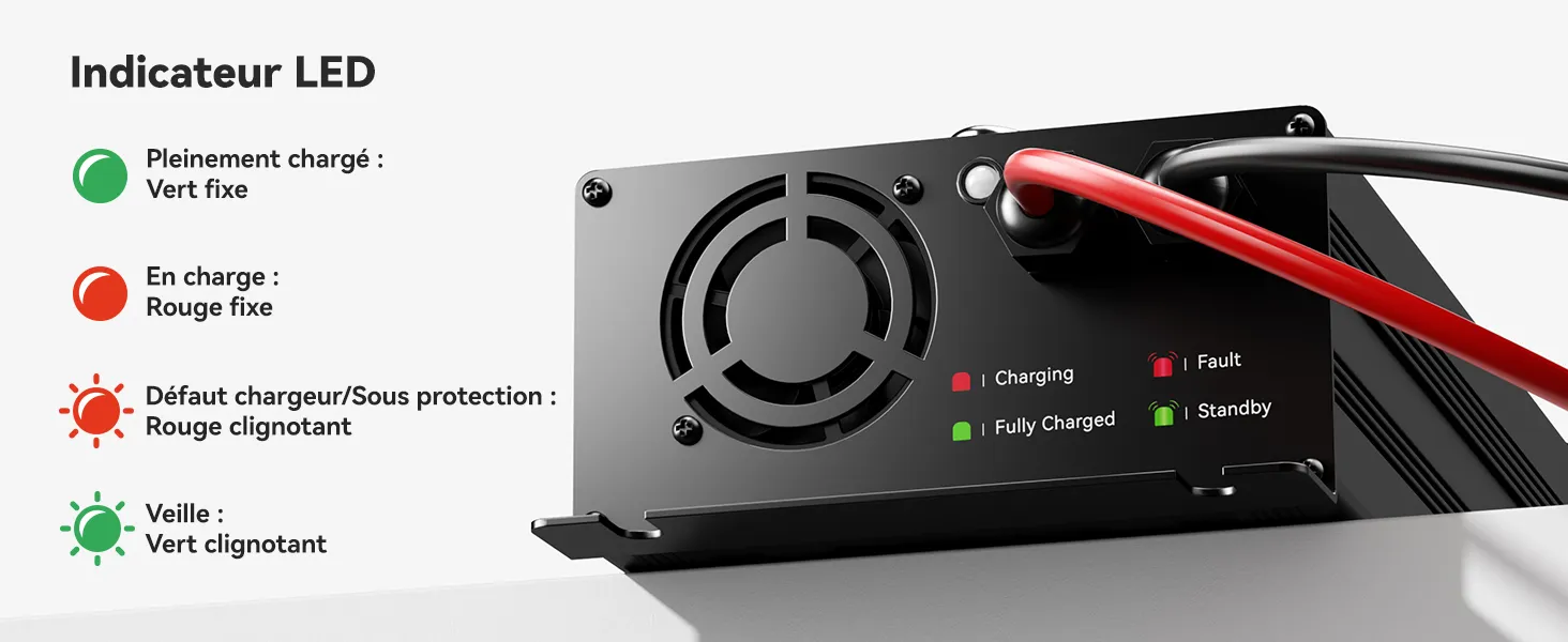 Charge Rapide, Peut Utilisé pour la Batterie 12V 200Ah, 300Ah et 400Ah