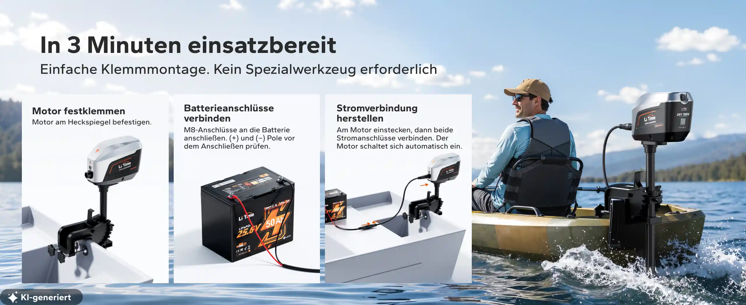 Montage des Argoseeker A1 am Heckspiegel in drei Schritten