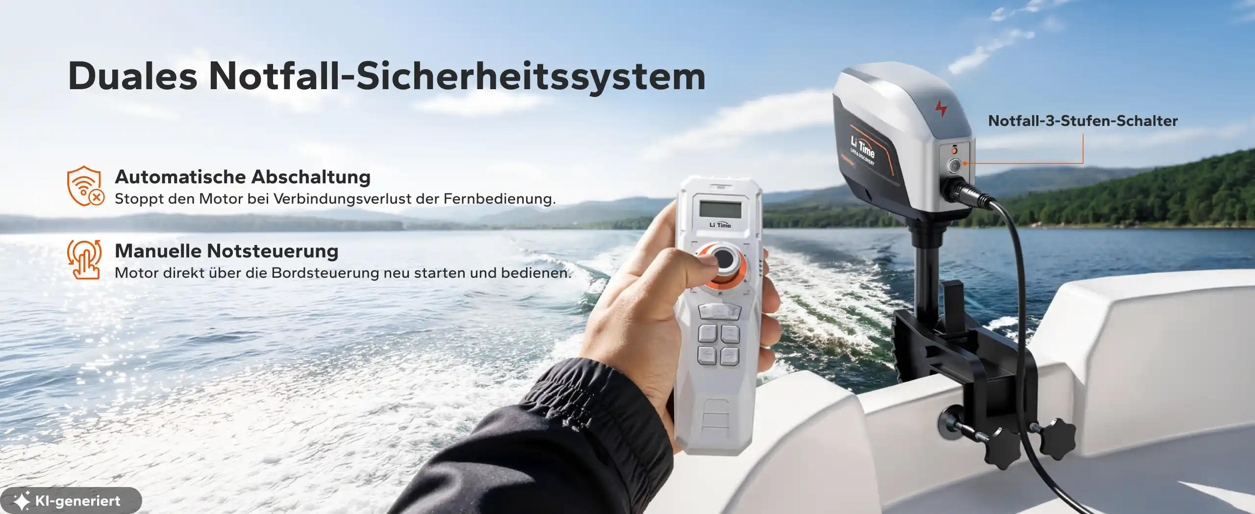 Argoseeker A2 mit automatischem Stopp bei Funkverlust und direkter Bedienung am Motor