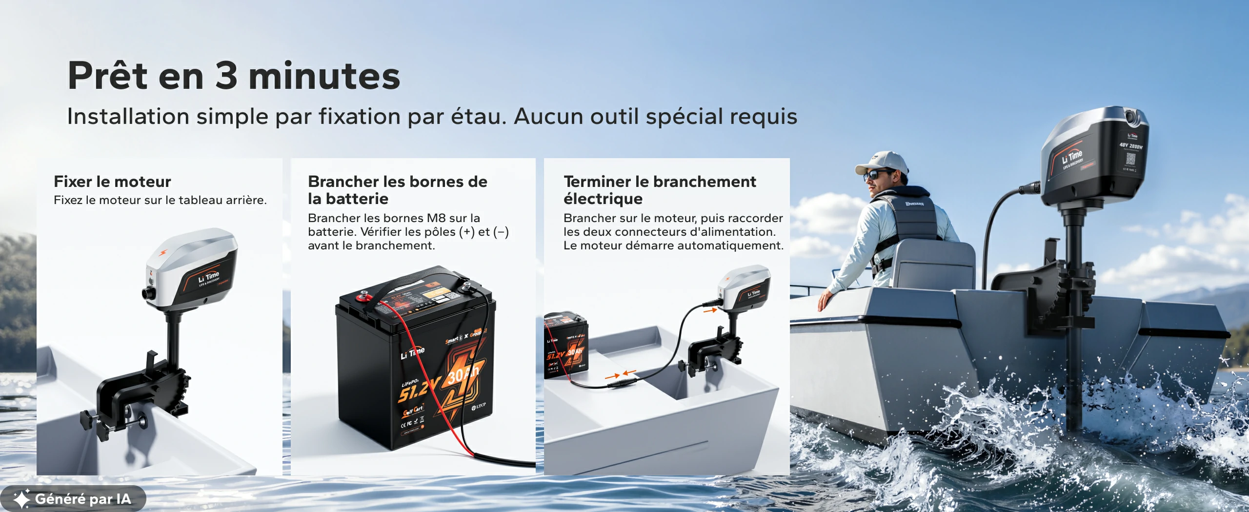Guide d'installation rapide en 3 minutes par fixation à étau pour le moteur Argoseeker A2