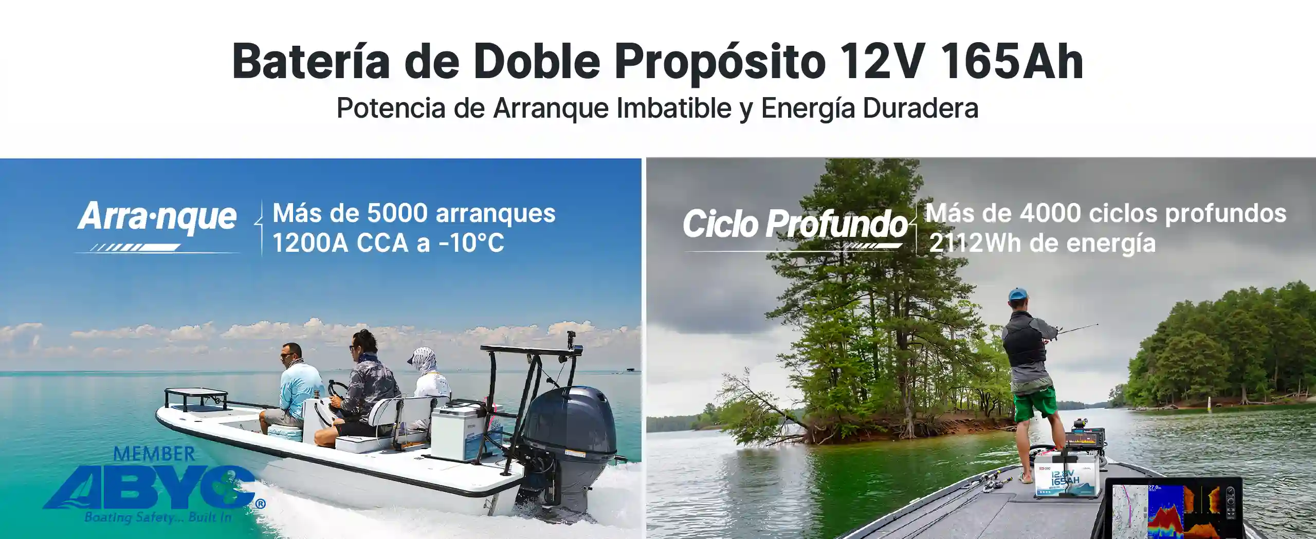 Redodo batería LiFePO4 doble propósito 12V 165Ah con potencia de arranque imbatible y energía duradera
