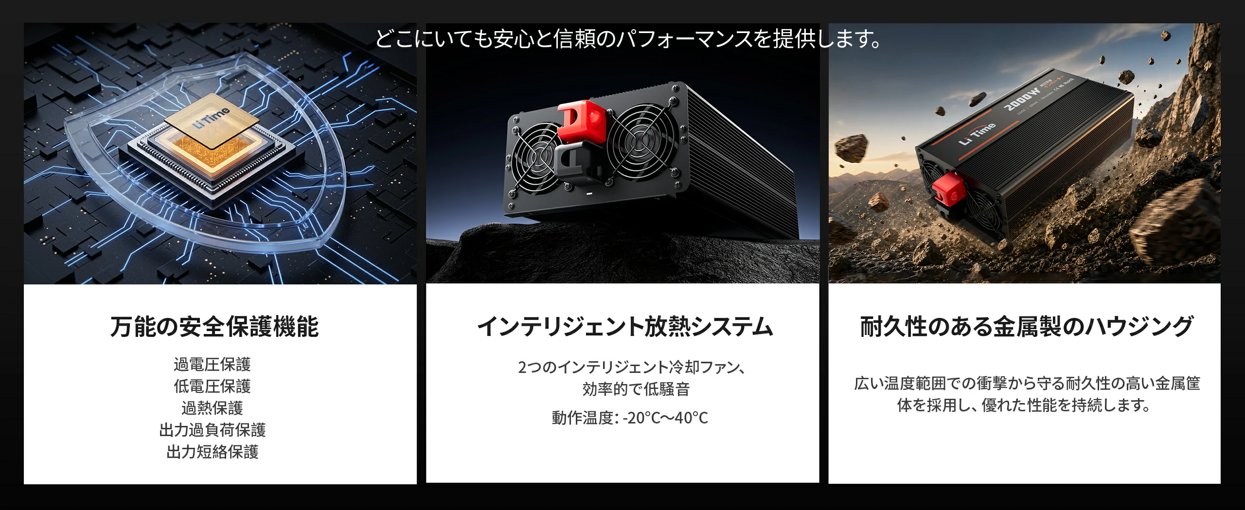 安全性と耐久性に優れたDC AC インバータ 正弦 波モデル