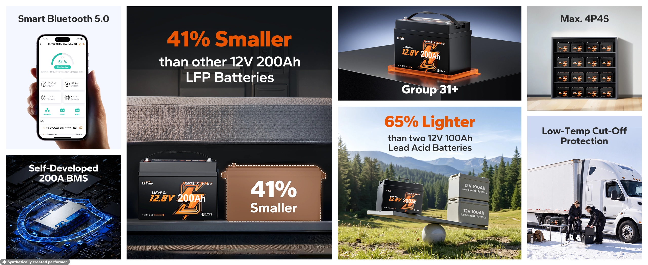 litime 12v 200ah group 31 truck battery feactures