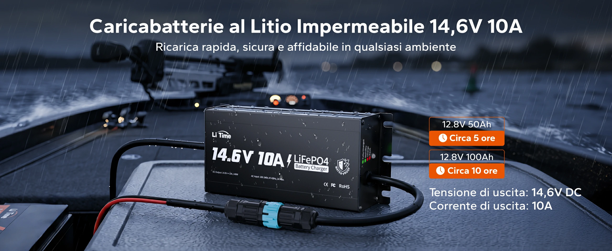 Caricabatterie LiTime LiFePO4 12V 10A