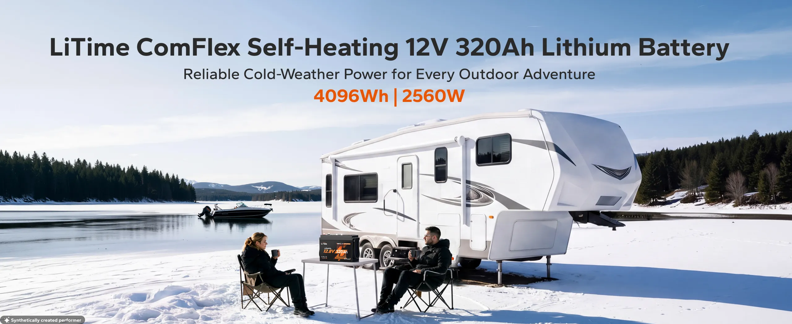 LiTime 12v 320ah ComFlex lithium battery for RV and marine in winter