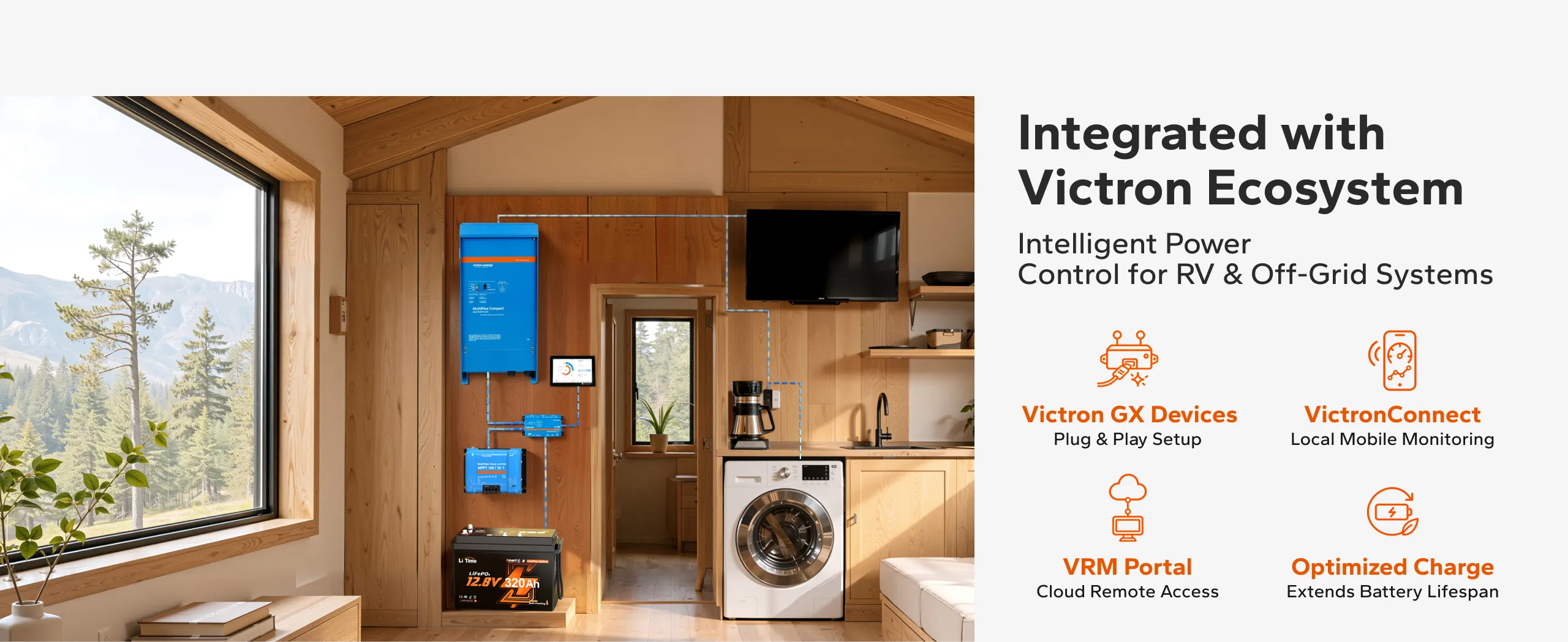 LiTime 320ah Victron compatible battery integrated with victron ecosystem