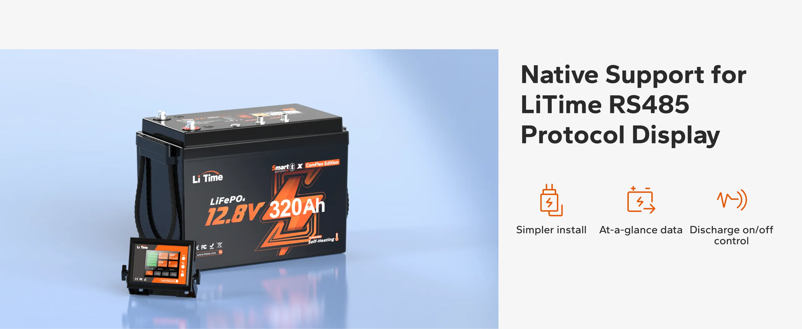 LiTime 12v 320ah smart battery supports for LiTime RS485